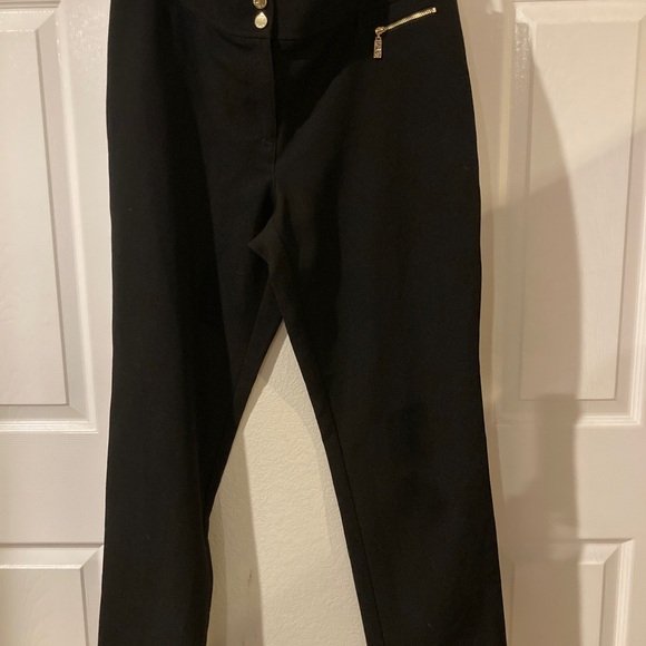 Ann Klein Black High-Waisted Pants with Gold Zipper size 10 - Picture 1 of 10